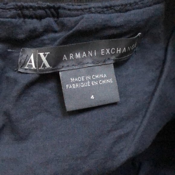 A|X Armani Exchange Midweight Skater Midi Skirt Navy Blue 4 - Picture 4 of 5
